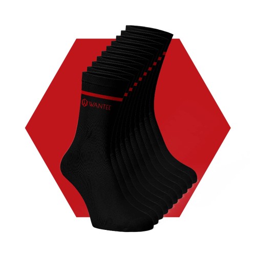 Șosete Basic Black and Red Wantee 10-pack