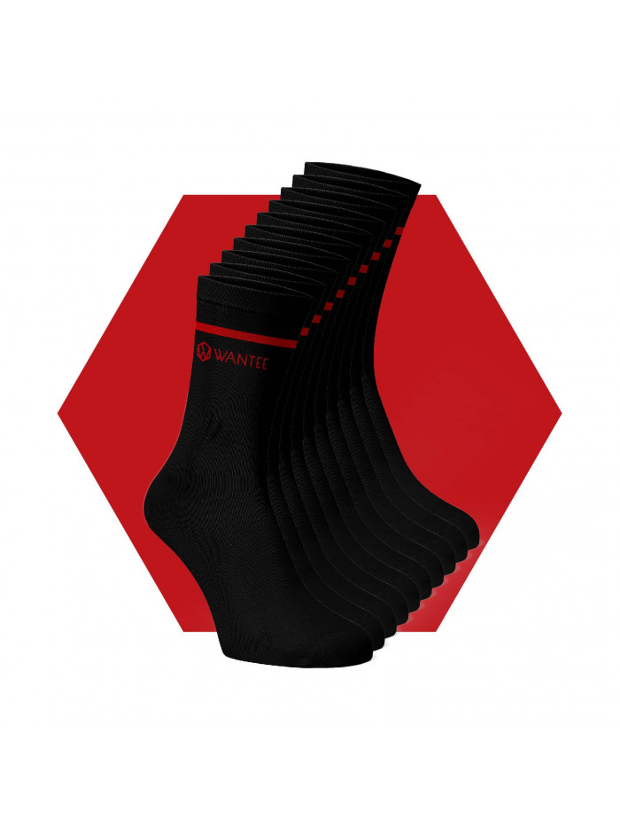 Șosete Basic Black and Red Wantee 10-pack