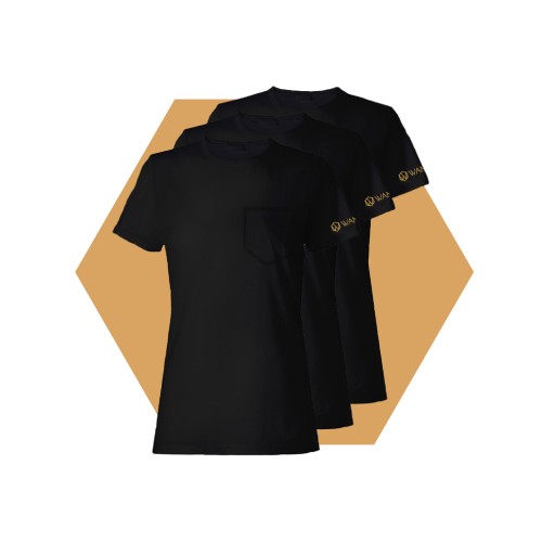 Tricou Damă Pure Black Wantee negru 3-Pack