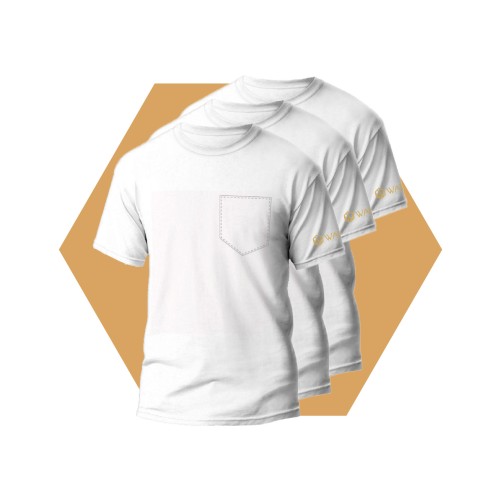 Tricou Bărbătesc Pure White Wantee Alb 3-Pack