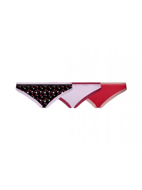 Chiloți damă Calvin Klein Bottoms Up Refresh Bikini negri, albi, roșii – set de 3