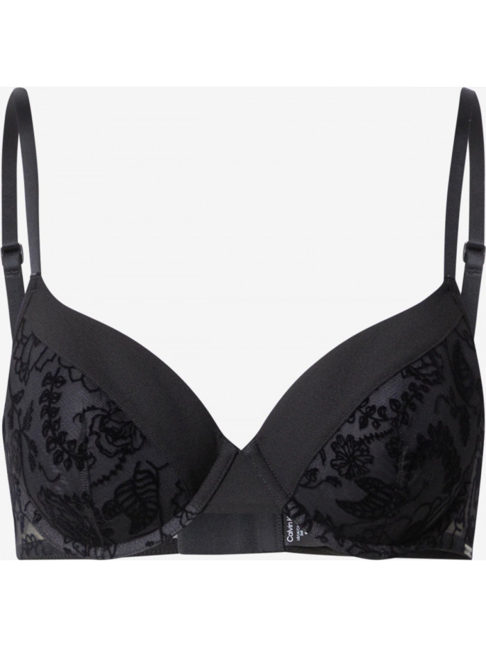 Sutien damă Calvin Klein BLACK WILDFLOWER-LL DEMI SPACER Negru