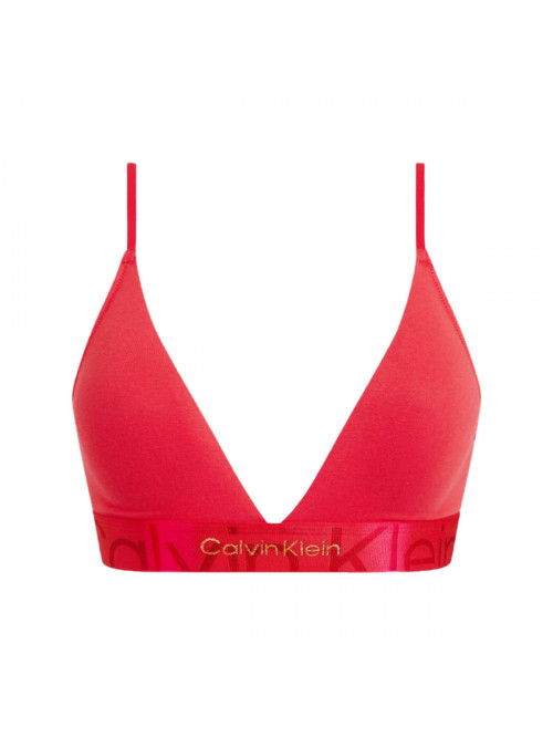 Sutien damă Calvin Klein Monolight CTN Holiday-LGHT Lined Triangle Roșu