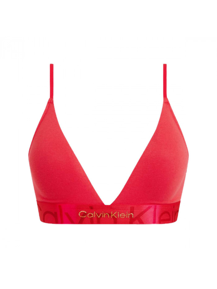 Sutien damă Calvin Klein Monolight CTN Holiday-LGHT Lined Triangle Roșu