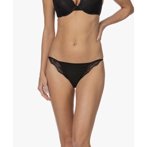 Chiloți Damă Calvin Klein Black Linear Lace-Bikini Negru