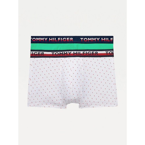 Boxeri Bărbătești Tommy Hilfiger Color Printed Alb, Verde 2-Pack