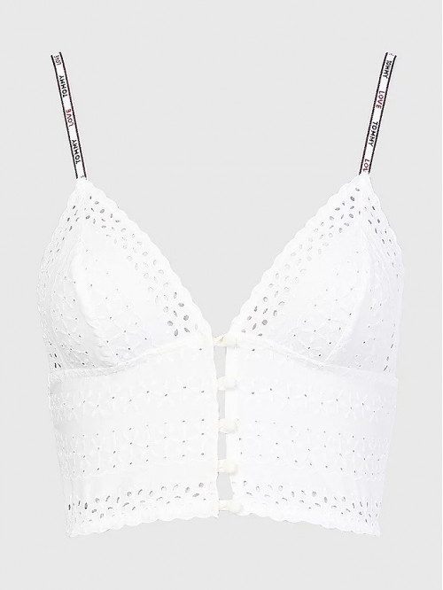 Sutien Femei Tommy Hilfiger Eyelet-Triangle Bra Ivoire