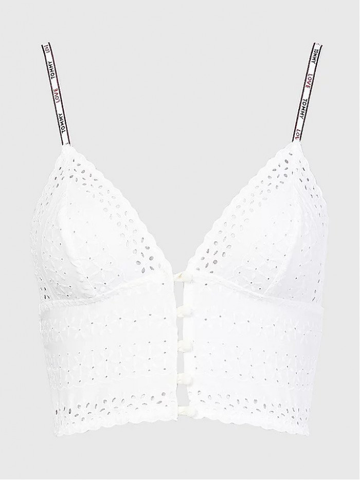Sutien Femei Tommy Hilfiger Eyelet-Triangle Bra Ivoire