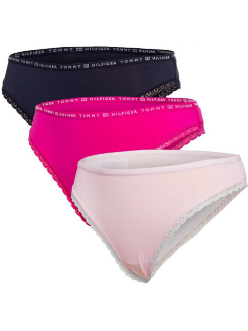 Chiloți bikini Tommy Hilfiger Recycled Micro Lace pentru femei, roz deschis, roz închis, negru, set ...