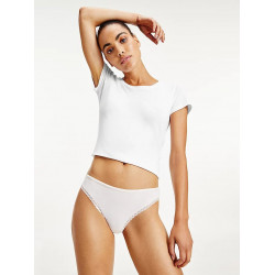 Chiloți din dantelă pentru femei Tommy Hilfiger Lace Bikini Roz deschis, Negru, Bej 3-pachet