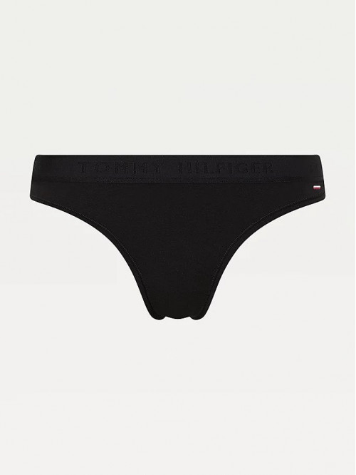 Tanga Damă Tommy Hilfiger SEACELL-Tonal Logo Waistband Negre