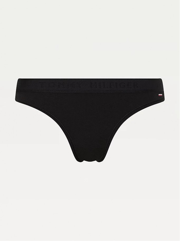 Tanga Damă Tommy Hilfiger SEACELL-Tonal Logo Waistband Negre
