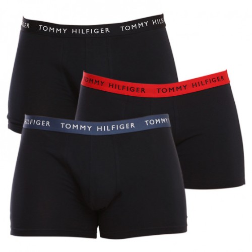 Boxeri pentru bărbați Tommy Hilfiger Recycled Essentials Trunk 3-pack bleumarin cu benzi colorate