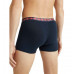 Boxeri pentru bărbați Tommy Hilfiger Trunk Printed WB negri cu bandă în carouri 3-pack