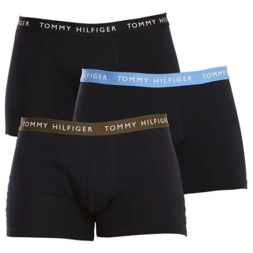 Boxeri pentru bărbați Tommy Hilfiger Recycled Essentials Trunk bleumarin cu benzi colorate 3-pack