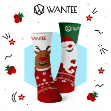 Șosete pentru copii Moș Crăciun Vesel și Ren F...