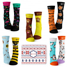 Șosete Animale Sălbatice Wantee 5-pack cutie cad...