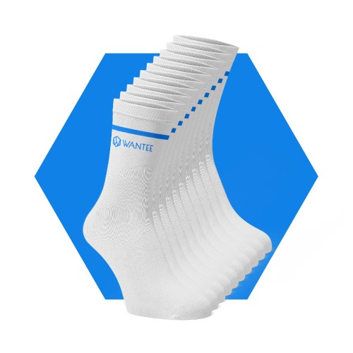 Șosete Basic White and Blue Wantee 10-pack Șosete Basic White and Blue Wantee 10-pack