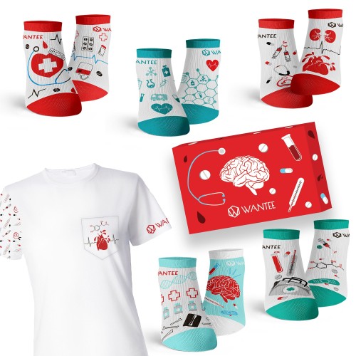 Set medical pentru femei Wantee 6-pack șosete scurte